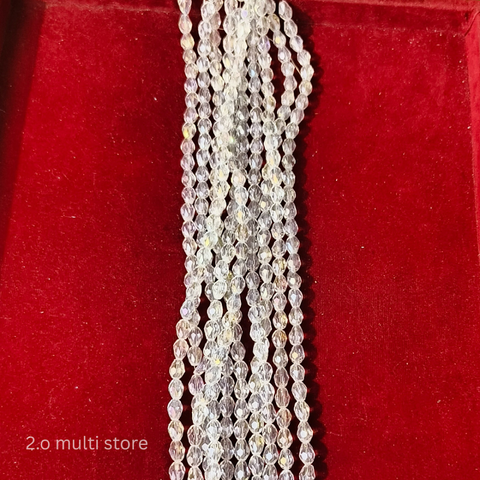 drop shape crystal beads white