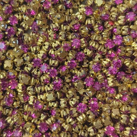 Clip stone 4mm- Magenta colour