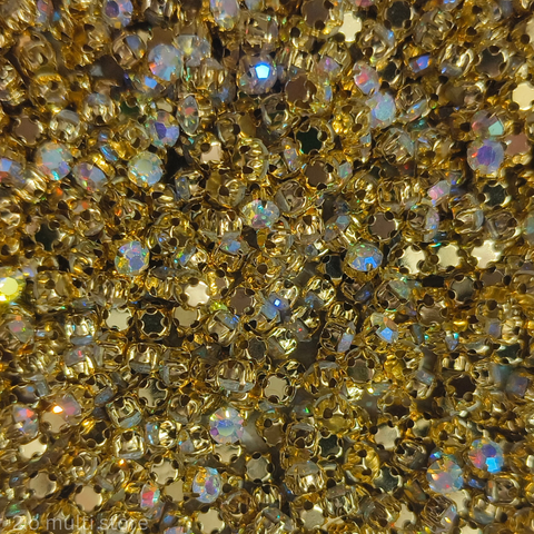 Clip stone 4mm- Rainbow multi colour