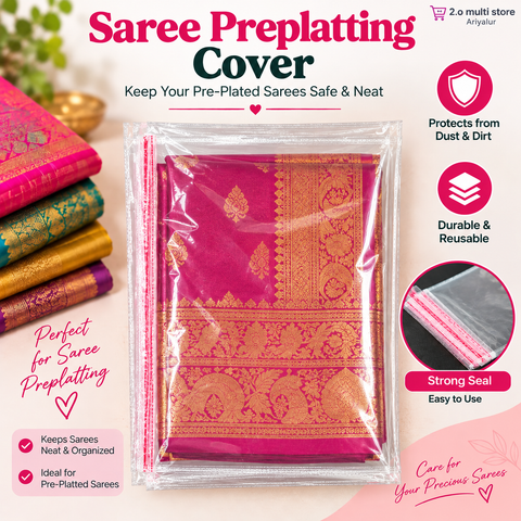 Saree Pre-Platting Cover | Transparent Saree Storage & Protection Cover