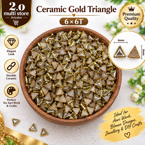 6*6t triangle ceramic gold stones