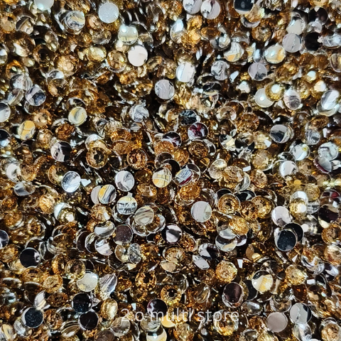 3mm gold round stone