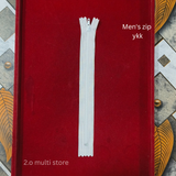 Mens pant zip white ykk