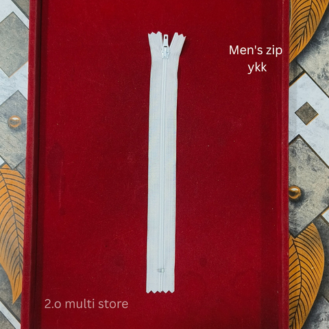 Mens pant zip white ykk
