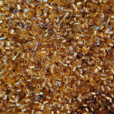 shining gold cut beads