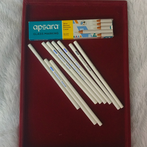 glass marking pencil white