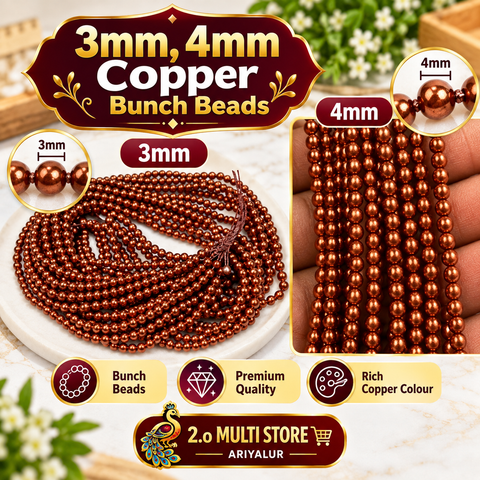 3mm and 4mm copper bunch beads for Aari work and jewellery making