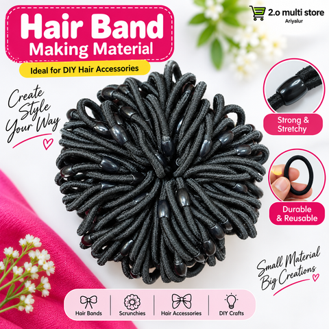Black hair band making materials for DIY hair accessories