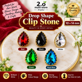 Drop shape clip stone 10×14mm for Aari work and blouse design