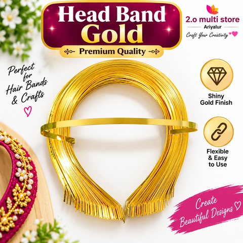 Gold head band making material with shiny finish for hair accessories