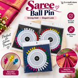Saree Ball Pin | Decorative Multi-Colour Saree Pin for Saree Draping
