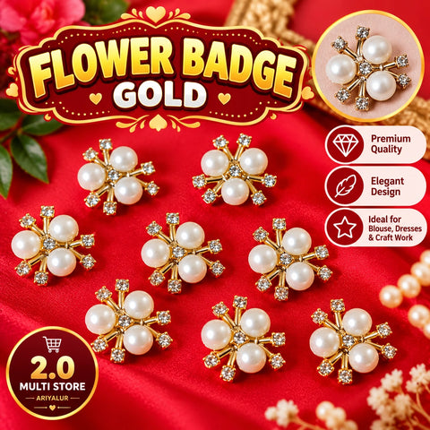 Flower badge- Gold
