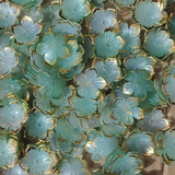 Flower -light green with gold border