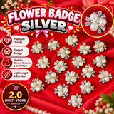 Flower badge-silver
