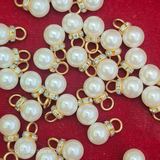 Pearl spacer -Gold hanging