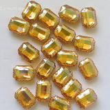 Clip stone rectangle Gold -10*14