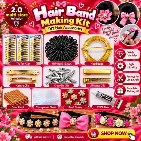 Hair Band Making Kit – DIY Hair Accessories Making Materials | Complete Craft Kit