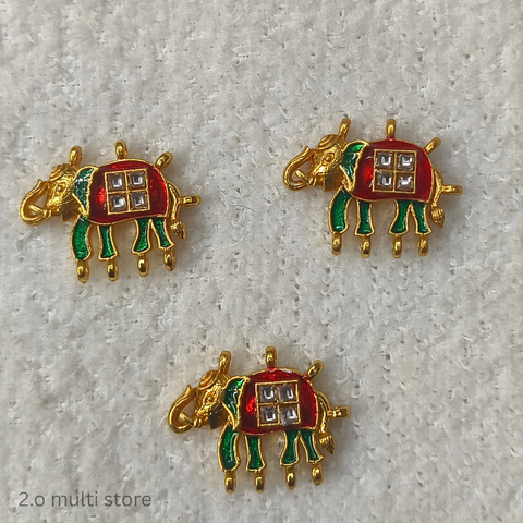 Elephant - Green with red
