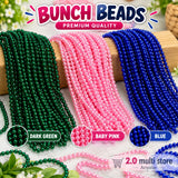 Bunch Beads – Dark Green, Baby Pink & Blue