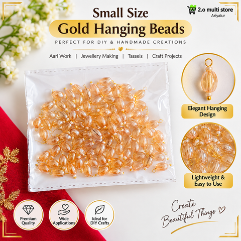 Small size gold hanging beads for Aari work and jewellery making